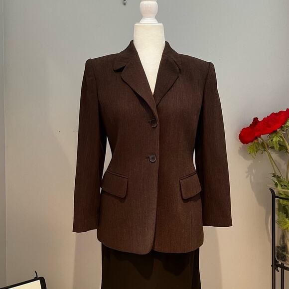 NEW Jones New York Career Wool Striped Career Longline Blazer Jacket Y2K 4P NWOT - Picture 3 of 14